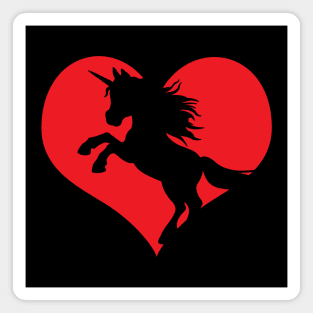 Love Unicorns Heart Unicorn Silhouette Cute Magnet